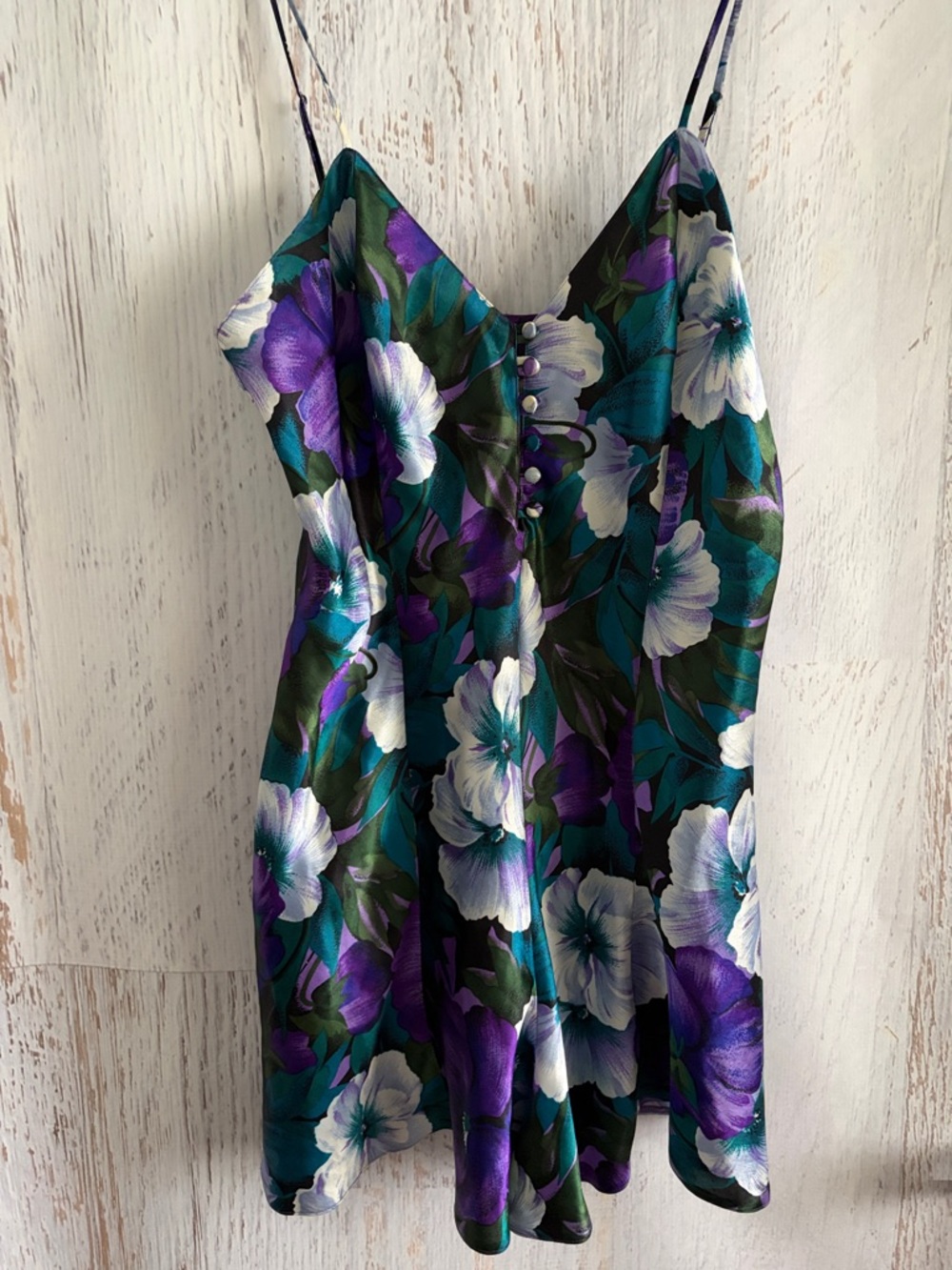 Cacique Teal, Purple and Green Floral Vintage 90s Lingerie